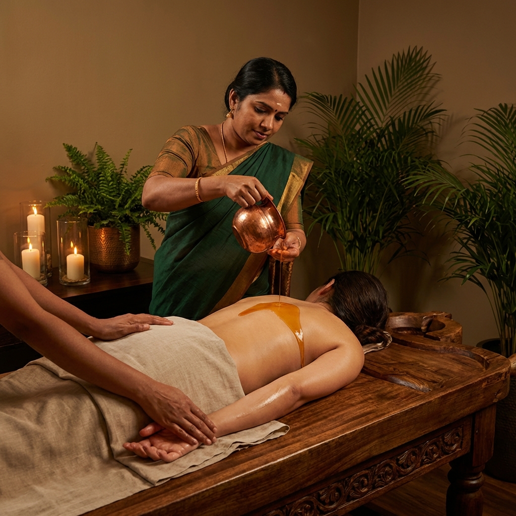 Abhyangam Treatment at Chittattinkara Vaidyasala Trivandrum